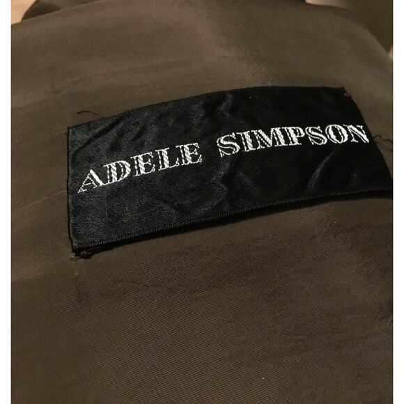 Vintage 1960s ADELE SIMPSON Brown Wool Nehru Collar Lined Fitted Coat - Picture 2 of 9